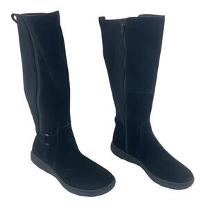 Clarks Black Suede Tall Knee High Boots Women’s Size 8 Preowned